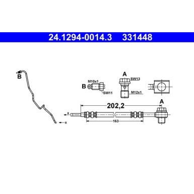 ATE Bremsschlauch 24.1294-0014.3 ATE Bremsschlauch 24.1294-0014.3