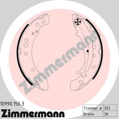 Zimmermann Bremsbackensatz 10990.156.3 Zimmermann Bremsbackensatz 10990.156.3