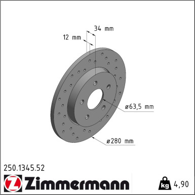 Bremsscheibe 250.1345.52 Bremsscheibe 250.1345.52