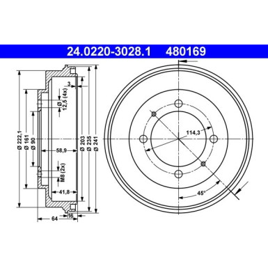 Bremstrommel 24.0220-3028.1