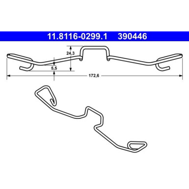 ATE Feder, Bremssattel 11.8116-0299.1 ATE Feder, Bremssattel 11.8116-0299.1