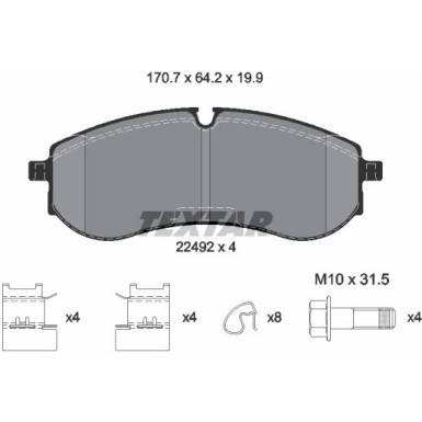 Textar Bremsbelagsatz, Scheibenbremse Q+ 2249201 Textar Bremsbelagsatz, Scheibenbremse Q+ 2249201