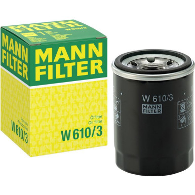 MANN-FILTER W 610/3 Ölfilter M20X1.5 mit Rücklaufsperrventil MANN-FILTER W 610/3 Ölfilter M20X1.5 mit Rücklaufsperrventil