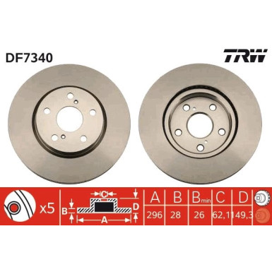 TRW Bremsscheibe DF7340