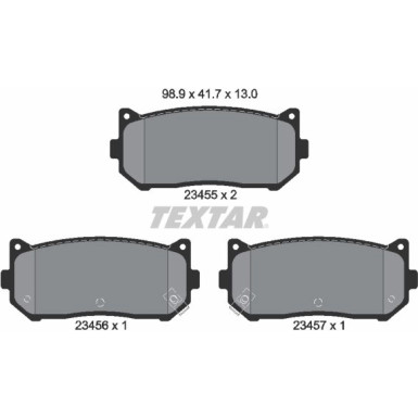 Textar Bremsbelagsatz, Scheibenbremse 2345501 Textar Bremsbelagsatz, Scheibenbremse 2345501