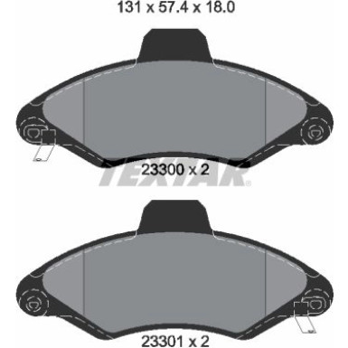 Bremsbelagsatz, Scheibenbremse 2330002 Bremsbelagsatz, Scheibenbremse 2330002