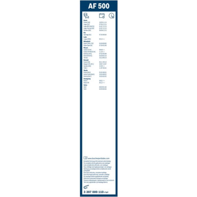 BOSCH AF 500 Scheibenwischer Aerofit 3 397 009 110 BOSCH AF 500 Scheibenwischer Aerofit 3 397 009 110