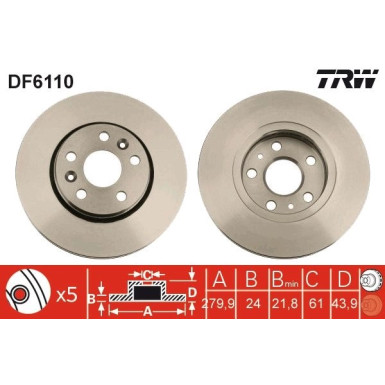 TRW Bremsscheibe DF6110 TRW Bremsscheibe DF6110