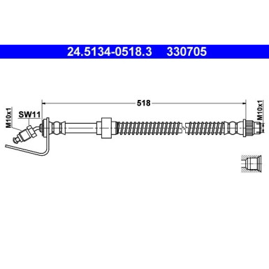 ATE Bremsschlauch 24.5134-0518.3