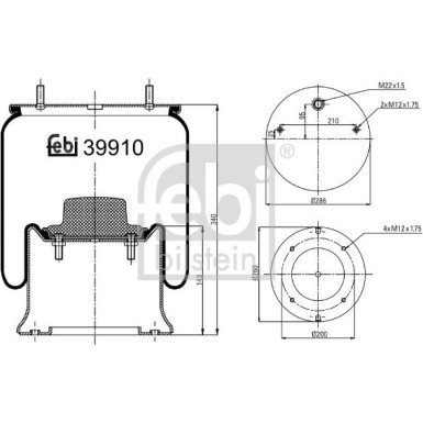 FEBI BILSTEIN 39910 Federbalg, Luftfederung