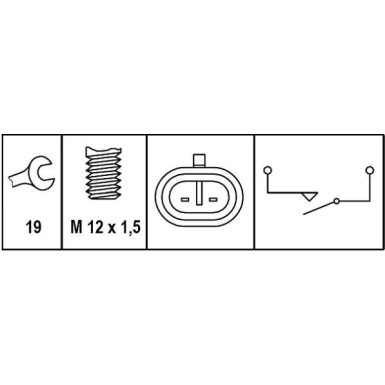 Schalter, Rückfahrleuchte 6ZF 008 621-261 Schalter, Rückfahrleuchte 6ZF 008 621-261