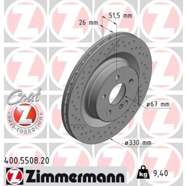 Zimmermann Bremsscheibe Coat Z 400.5508.20