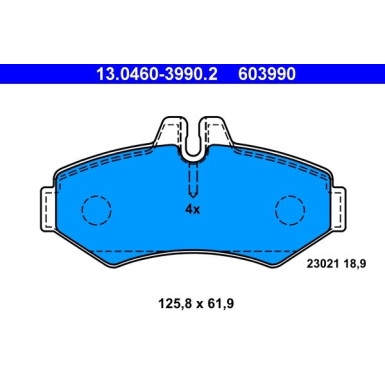 Bremsbelagsatz, Scheibenbremse 13.0460-3990.2 Bremsbelagsatz, Scheibenbremse 13.0460-3990.2