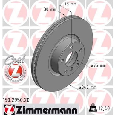 Zimmermann Bremsscheibe Coat Z 150.2950.20 Zimmermann Bremsscheibe Coat Z 150.2950.20