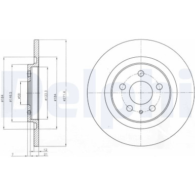 Delphi Bremsscheibe BG3741 Delphi Bremsscheibe BG3741
