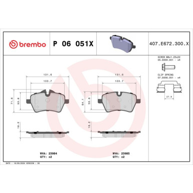 Brembo Bremsbelagsatz, Scheibenbremse XTRA LINE P 06 051X Brembo Bremsbelagsatz, Scheibenbremse XTRA LINE P 06 051X