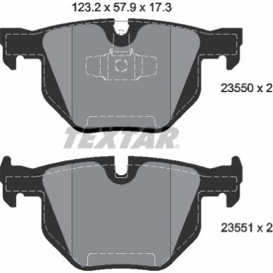 Textar Bremsbelagsatz, Scheibenbremse Q+ 2355001 Textar Bremsbelagsatz, Scheibenbremse Q+ 2355001