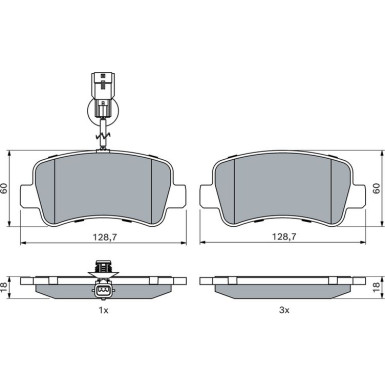 BOSCH Bremsbelagsatz, Scheibenbremse 0 986 494 500