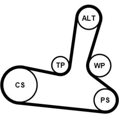ContiTech Wasserpumpe + Keilrippenriemensatz 5PK1300WP1