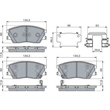 Bremsbelagsatz, Scheibenbremse 0 986 460 155 Bremsbelagsatz, Scheibenbremse 0 986 460 155