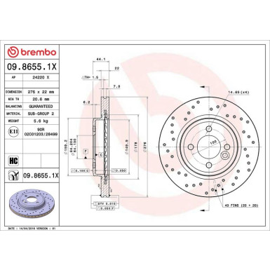 Bremsscheibe 09.8655.1X Bremsscheibe 09.8655.1X