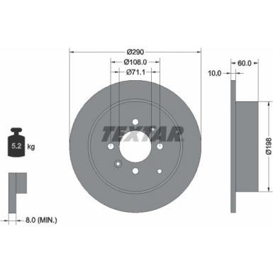 Textar Bremsscheibe PRO 92080703 Textar Bremsscheibe PRO 92080703