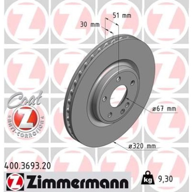 Zimmermann Bremsscheibe Coat Z 400.3693.20