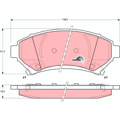 TRW Bremsbelagsatz, Scheibenbremse COTEC GDB1308