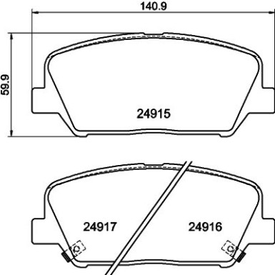 Hella Bremsbelagsatz, Scheibenbremse 8DB 355 020-591