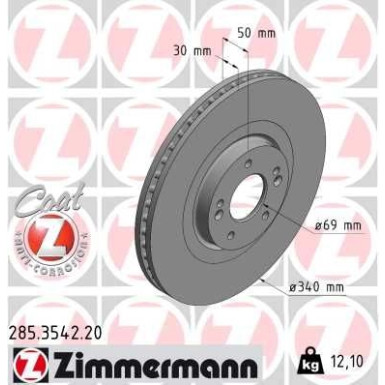 Zimmermann Bremsscheibe Coat Z 285.3542.20