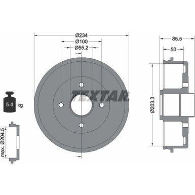 Textar Bremstrommel 94019600