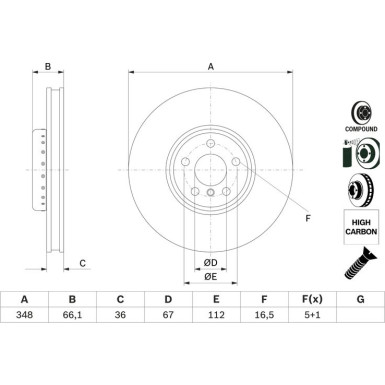 Bremsscheibe 0 986 479 F58 Bremsscheibe 0 986 479 F58