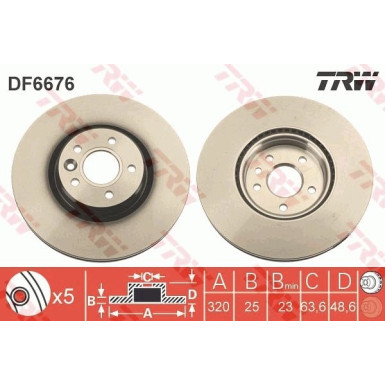 Bremsscheibe TRW SINGLE DF6676S Bremsscheibe TRW SINGLE DF6676S