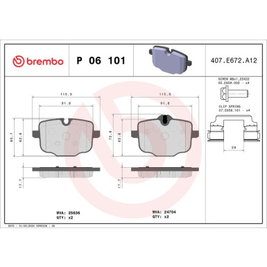 Brembo Bremsbelagsatz, Scheibenbremse PRIME LINE P 06 101 Brembo Bremsbelagsatz, Scheibenbremse PRIME LINE P 06 101