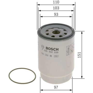 Kraftstofffilter F 026 402 039 Kraftstofffilter F 026 402 039