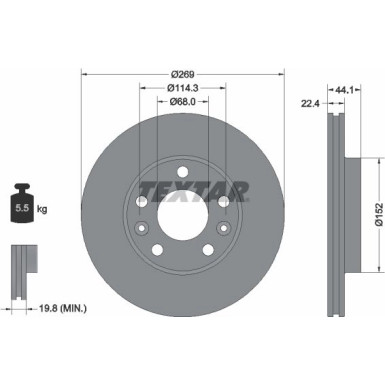 Textar Bremsscheibe PRO 92272603 Textar Bremsscheibe PRO 92272603