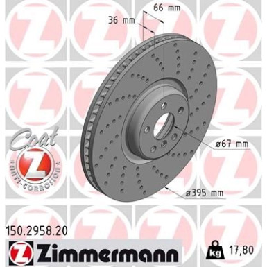 Zimmermann Bremsscheibe Coat Z 150.2958.20