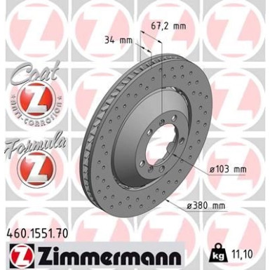 Zimmermann Bremsscheibe Formula Z 460.1551.70