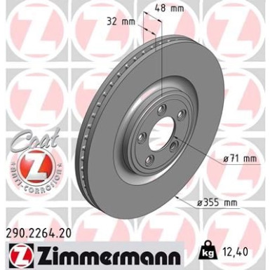 Zimmermann Bremsscheibe Coat Z 290.2264.20