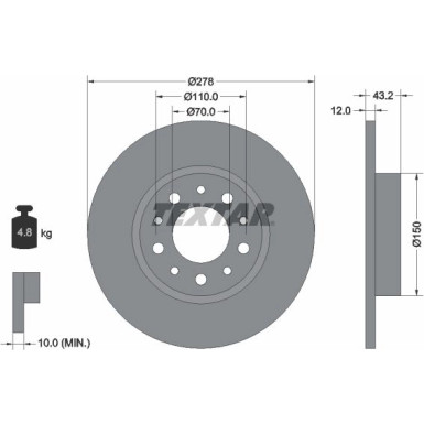 Textar Bremsscheibe PRO 92145203 Textar Bremsscheibe PRO 92145203