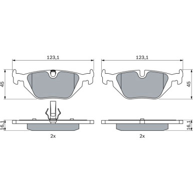 BOSCH Bremsbelagsatz, Scheibenbremse 0 986 424 484