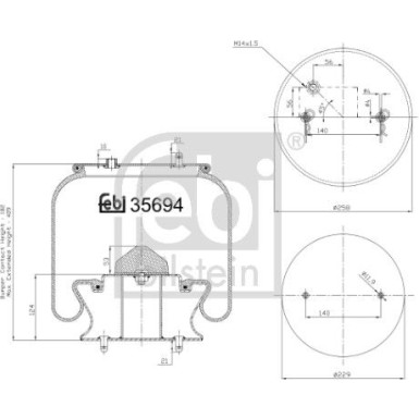 FEBI BILSTEIN 35694 Federbalg, Luftfederung