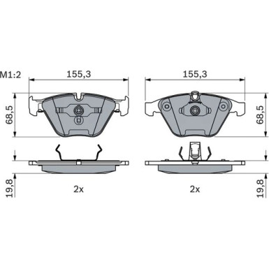 BOSCH Bremsbelagsatz, Scheibenbremse 0 986 494 036 BOSCH Bremsbelagsatz, Scheibenbremse 0 986 494 036