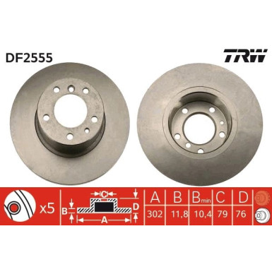 TRW Bremsscheibe DF2555 TRW Bremsscheibe DF2555