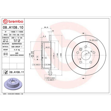 Bremsscheibe 08.A108.10