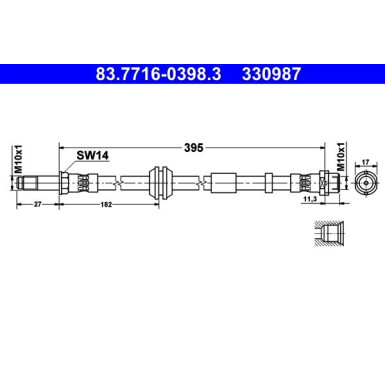 ATE Bremsschlauch 83.7716-0398.3 ATE Bremsschlauch 83.7716-0398.3