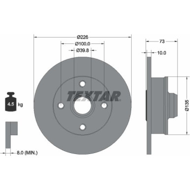 Textar Bremsscheibe PRO 92154203 Textar Bremsscheibe PRO 92154203