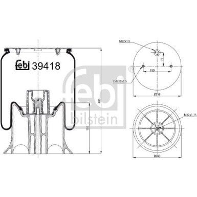 FEBI BILSTEIN 39418 Federbalg, Luftfederung