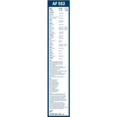 BOSCH AF 552 Scheibenwischer Aerofit 3 397 014 191