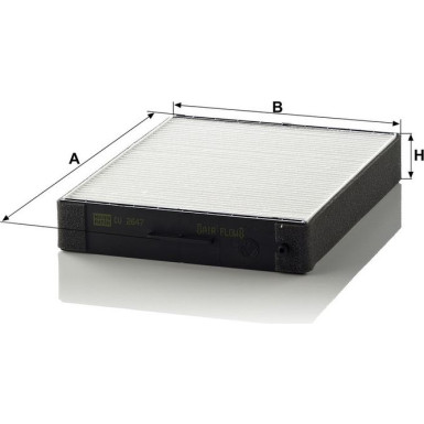 MANN-FILTER CU 2647 Innenraumfilter, Partikelfilter MANN-FILTER CU 2647 Innenraumfilter, Partikelfilter